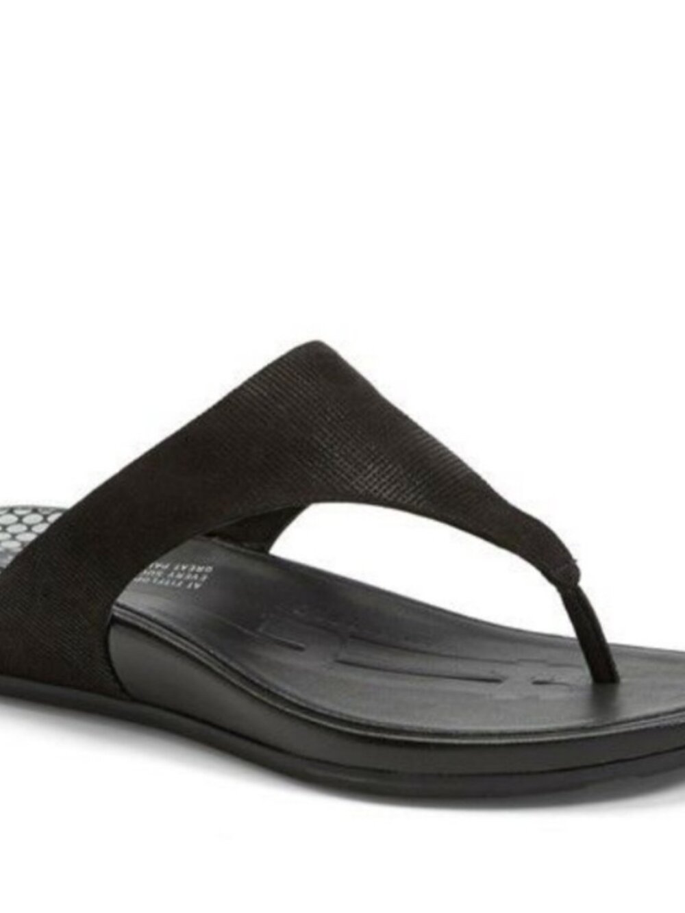 FF2 by Fitflop Banda Opul Black Suede Thong Wedge Sandal  Size Women 41 (9 US)